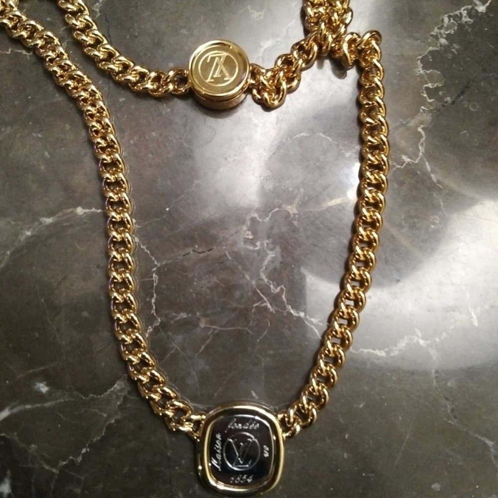Authentic Louis Vuitton gold plated necklace RARE